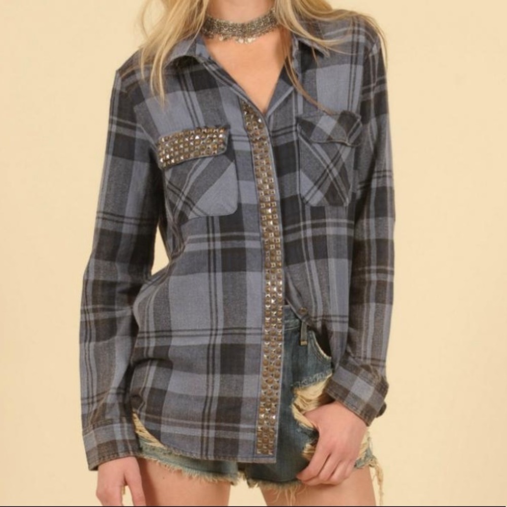 Vintage Havana Studded Flannel